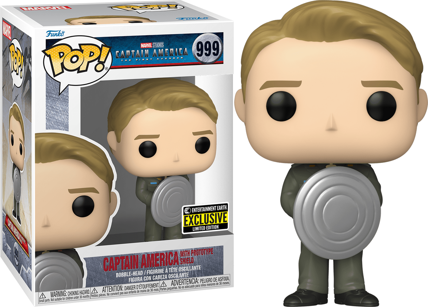 Funko POP! Marvel - Captain America the first avenger with prototype shield EE exclusive + PROTECTOR!