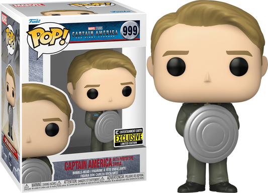 Funko Pop! Marvel Studios Captain America The First Avenger - Captain America with Prototype Shield EE Exclusive + PROTECTOR! #99