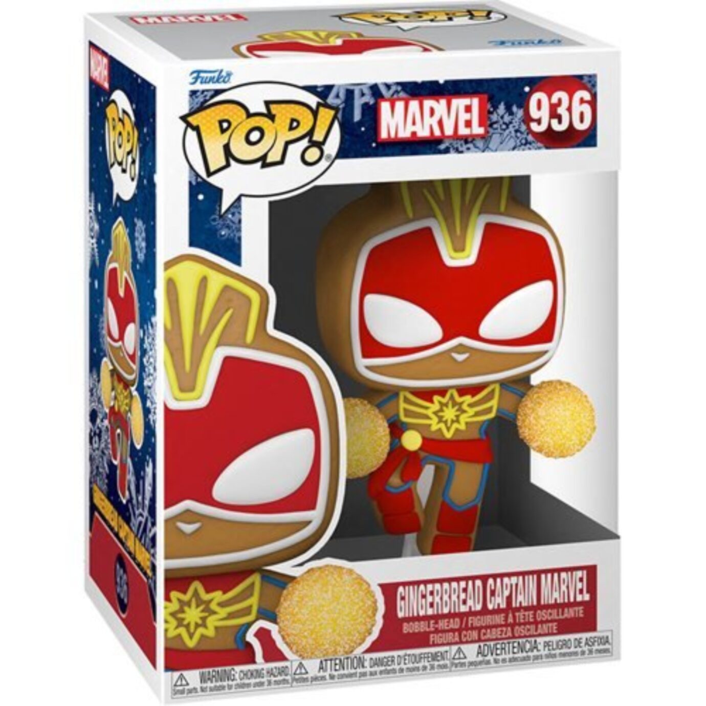 Funko POP! Marvel Christmas Edition 936 - Gingerbread Captain Marvel + PROTECTOR!