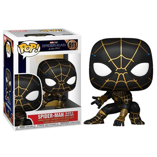 Funko Pop! Marvel Studios Spider-Man Black and Gold Suit 911 + PROTECTOR!