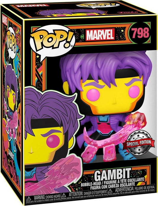 Funko POP! Marvel X-Men BLACKLIGHT Gambit 798 Special Edition + PROTECTOR!