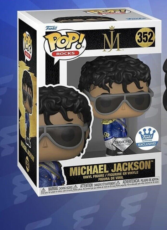Funko Pop! Rocks: Michael Jackson 352 Funko Shop Exclusive Diamond Collection + Pop Protector
