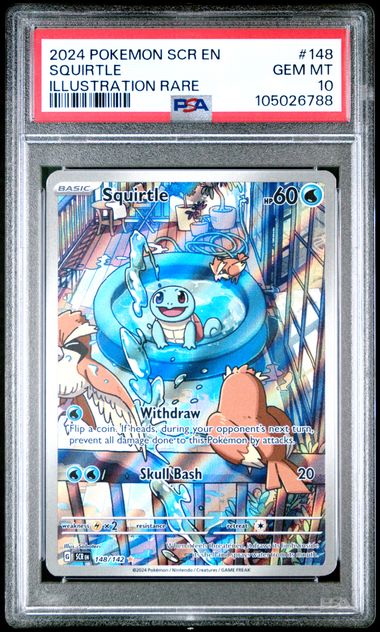 2024 POKEMON SCR EN-STELLAR CROWN #148 SQUIRTLE ILLUSTRATION RARE PSA 10