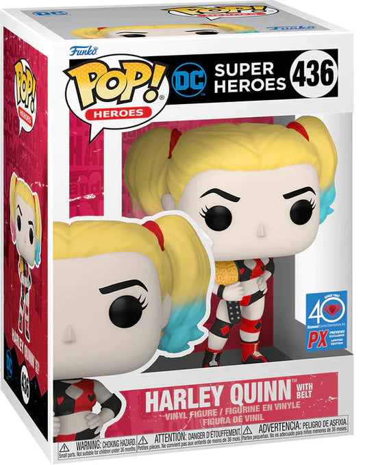 Funko Pop! DC Super Heroes : Harley Quinn 436 PX Previews Exclusive + Pop Protector