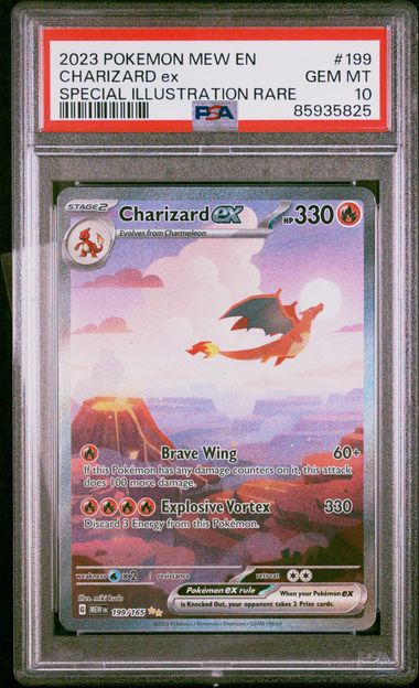 Pokemon TCG! 2023 Pokemon Scarlet and Violet 151 Special Illustration Rare Charizard Ex #199 PSA 10