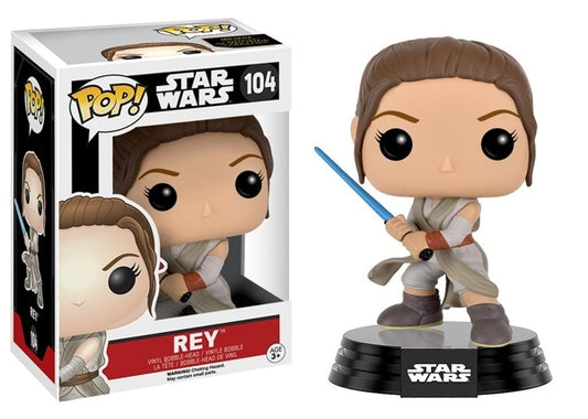 Funko Pop! Star Wars Rey w/ Lightsaber 104 + Free Protector (VAULTED)