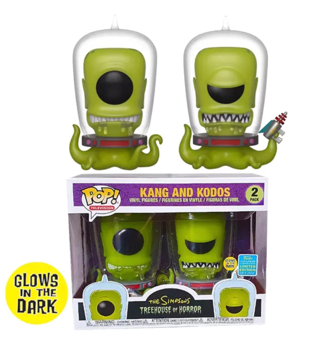 Funko POP! Television - Simpsons treehouse of horror - Kang and Kodos 2 pack GITD 2019 Summer convention