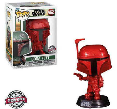 Funko Pop! Star Wars Boba Fett (Red Metallic) 462 Special Edition + Free Protector