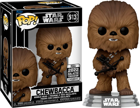 Funko Pop! Star Wars Chewbacca 513  Funko 2022 Galactic Convention Exclusive + Free Protector