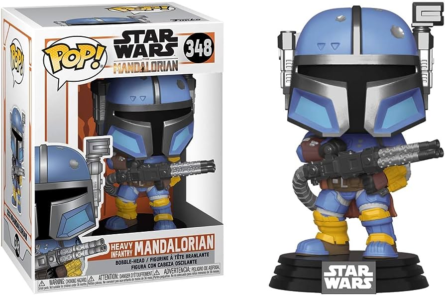 Funko Pop! Star Wars The Mandalorian Heavy Infantry Mandalorian 348 + Free Protector