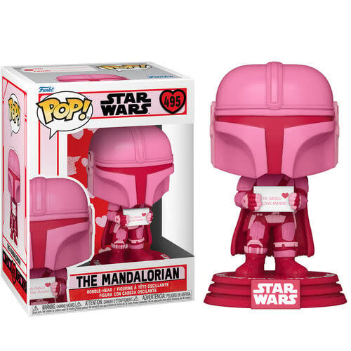 Funko Pop! Valentines Edition Star Wars The Mandalorian 495 + Free Protector