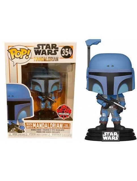 Funko Pop! Star Wars Death Watch Mandalorian (Two Stripes) 361 EB Exclusive + Free Protector