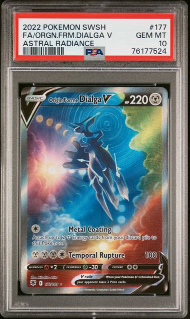 Pokemon TCG! 2022 Pokemon Sword and Shield Astral Radiance Ultra Rare Origin Forme Dialga V #177 PSA 10