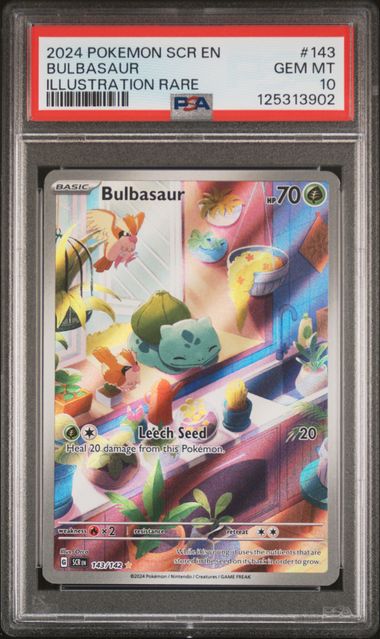 2024 POKEMON SCR EN-STELLAR CROWN #143 BULBASAUR ILLUSTRATION RARE PSA 10