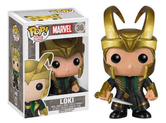 Funko Pop! Marvel: Thor The Dark World - Loki with Helmet #36 Vinyl Figure comes with Pop Box Protector Case