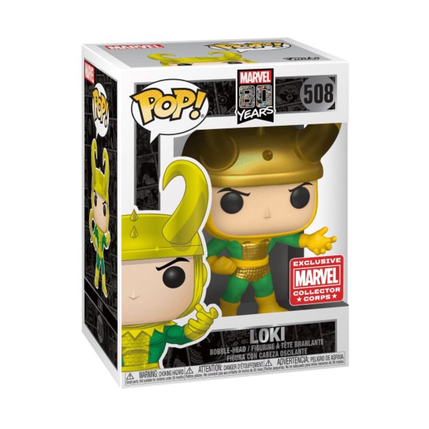 Funko Pop Loki #508 Marvel Collector Corps Exclusive Thor Comics Vinyl Figure 508 + PoP Protector