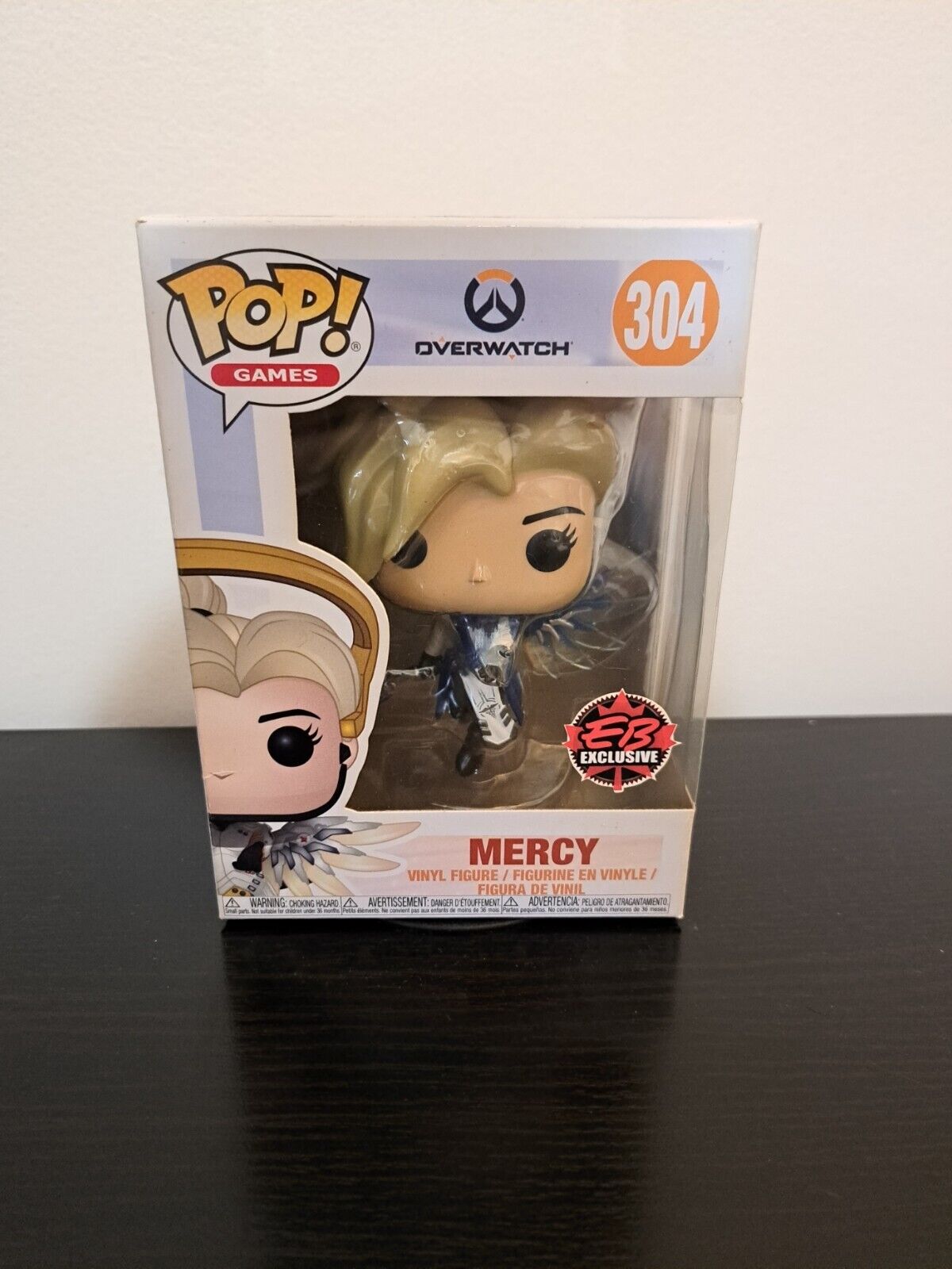 Funko Pop! Mercy #304 Overwatch Video Game Vinyl Figure - EB Games Exclusive Cobalt + PoP Protector