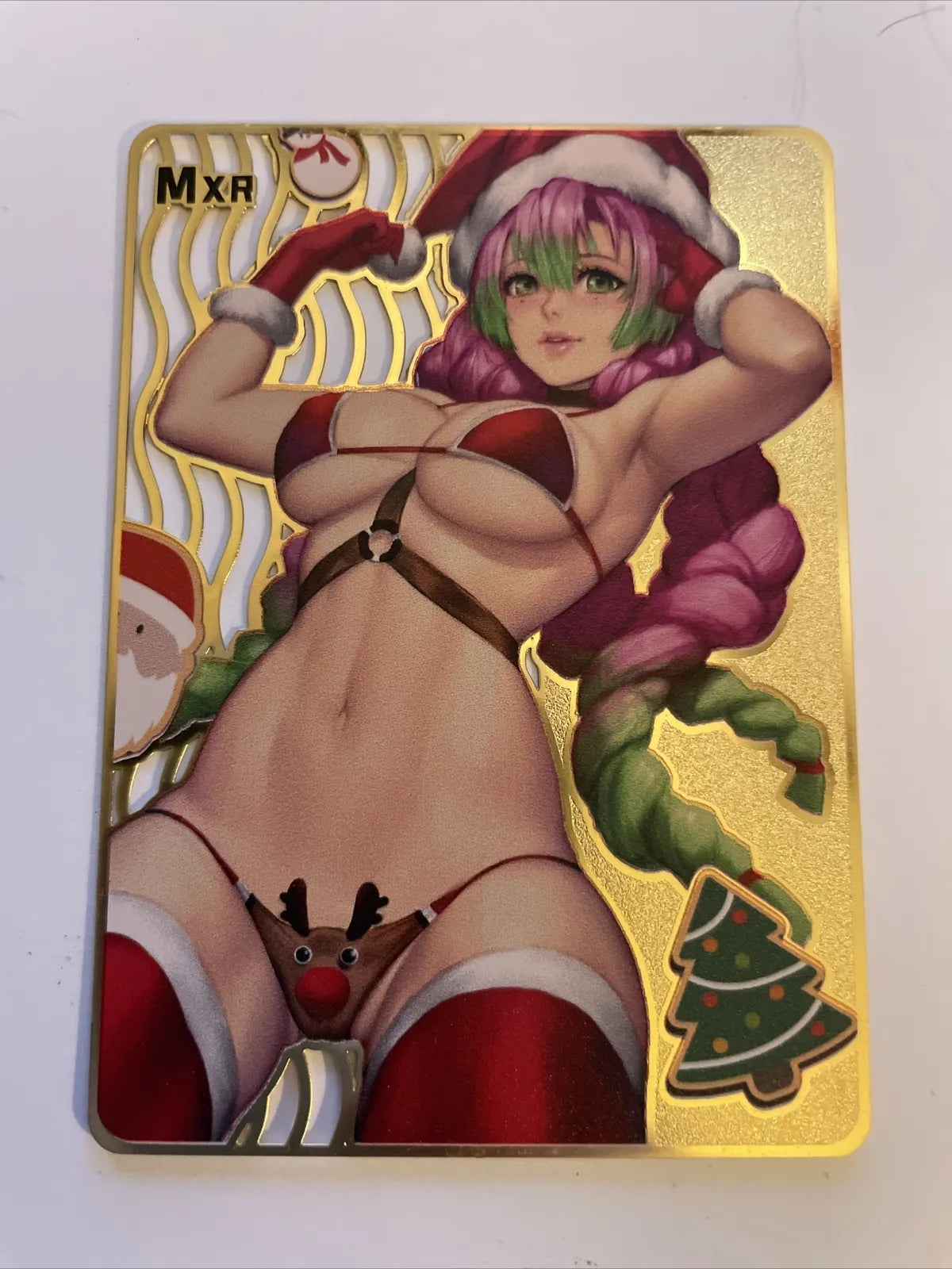 Ecchi Metal Card MXR MDH 001 HOLIDAY CHRISTMAS GOLD METAL CARD