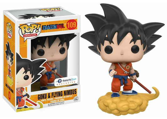 Funko POP Dragon Ball Goku & Flying Nimbus Dragonball 109 Galactic Toys Exclusive (VAULTED) + POP Protector