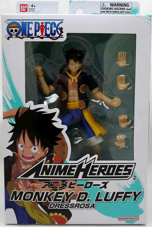 One Piece Anime Heroes Monkey D. Luffy Dressrosa Version Action Figure Bandai Namco