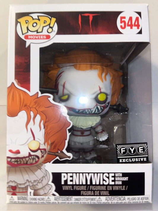 544 Funko PoP! Movies Pennywise with Wrought Iron FYE Exclusive + PoP Protector