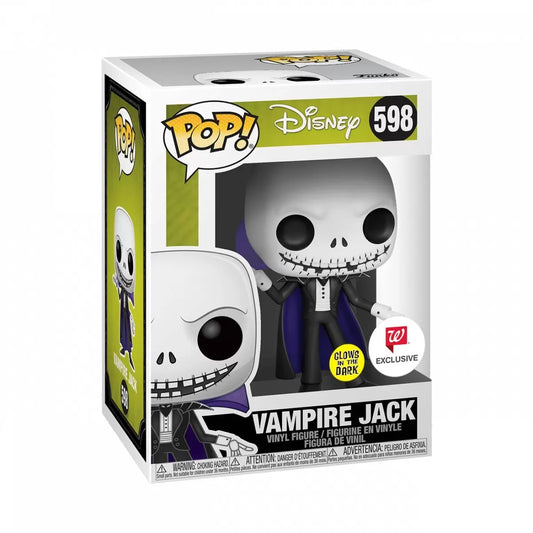 FUNKO POP VAMPIRE JACK #598 -(WALGREEN EXCLUSIVE-GLOW IN DARK) DISNEY NIGHTMARE BEFORE CHRISTMAS + POP PROTECTOR