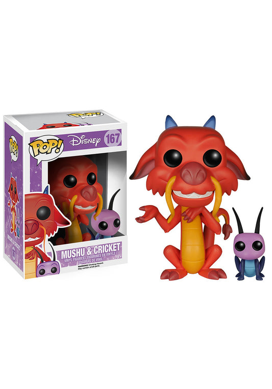 Funko Pop! Mulan Mushu and Cricket Pop Vinyl Figure 167 + Pop Protector