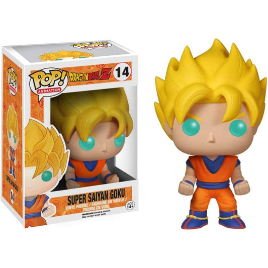 Funko POP! Animation: Dragonball Z #14 -  SuperSaiyan Goku + PROTECTOR! (box crease)