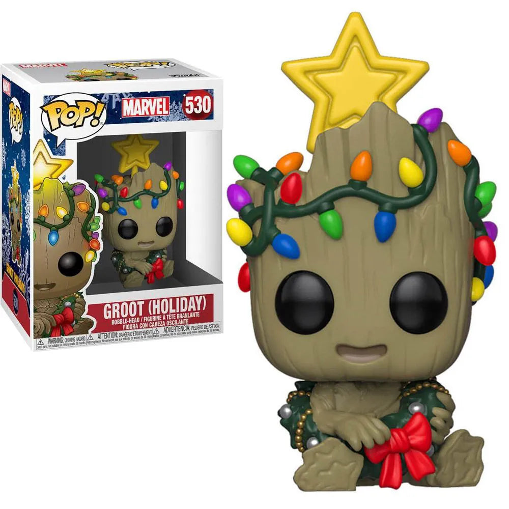 Funko POP! Marvel #530 - Groot (holiday) + PROTECTOR ! (Box  Cut)