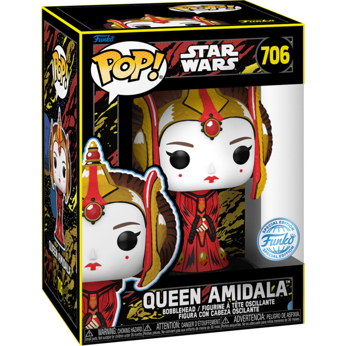 Funko Pop! Star Wars The Phantom Menace - Queen Amidala 25th Anniversary Retro Series 706 Funko Special Edition + Free Protector