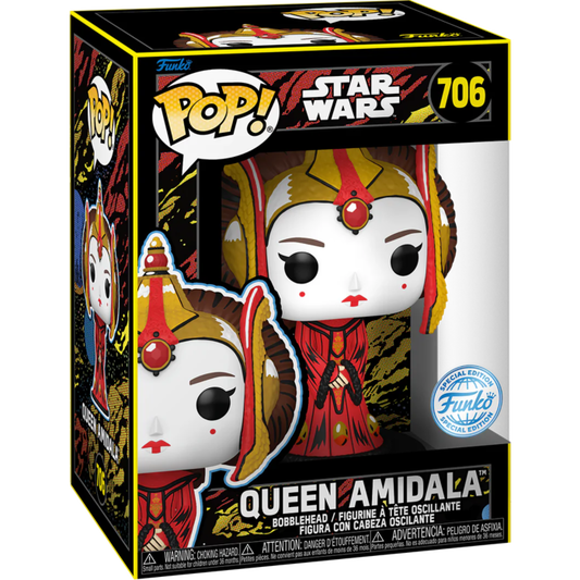 Funko Pop! Star Wars The Phantom Menace - Queen Amidala 25th Anniversary Retro Series 706 Funko Special Edition + Free Protector