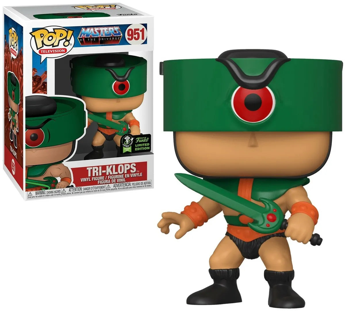 Funko POP! Television: Masters Of The Universe #951 - Tri-Klops Funko OFFICAL Emerald city comic con + PROTECTOR!