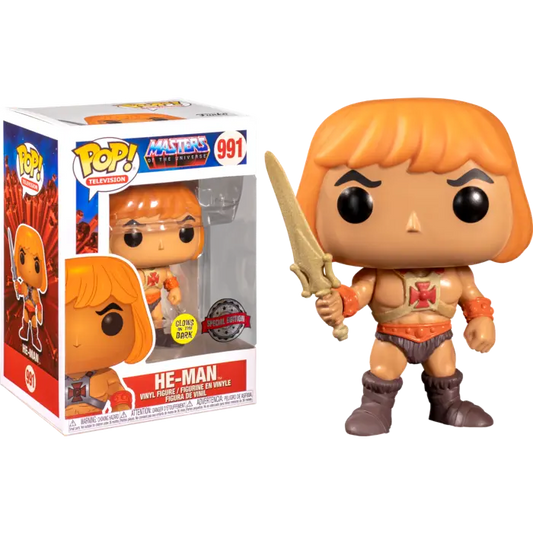 Funko POP! Television Masters of The Universe #991 - He-Man GITD Special Edition + PROTECTOR!