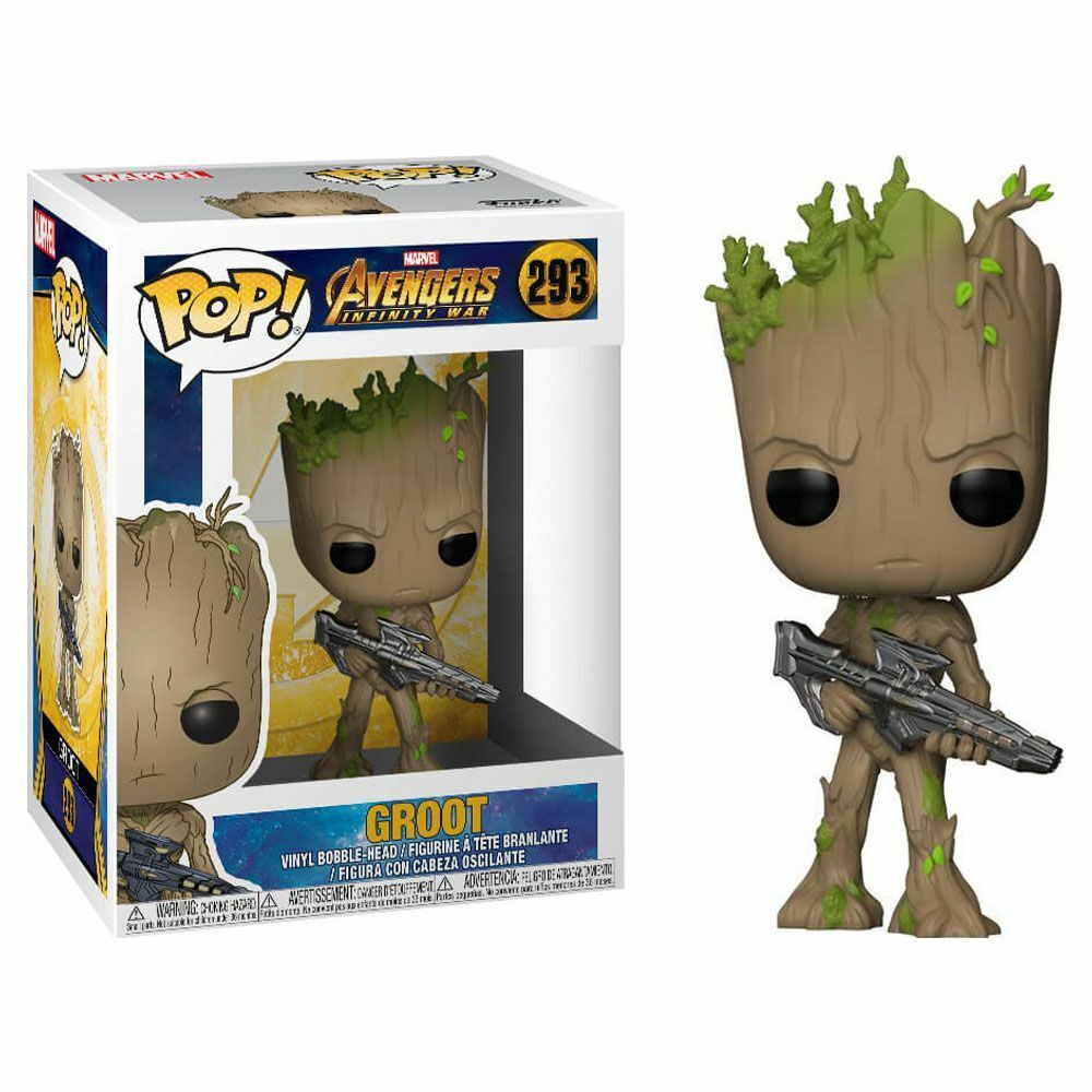 Funko POP! Marvel Avengers Infinity War - Groot (w/ Blaster) #293 + PROTECTOR!