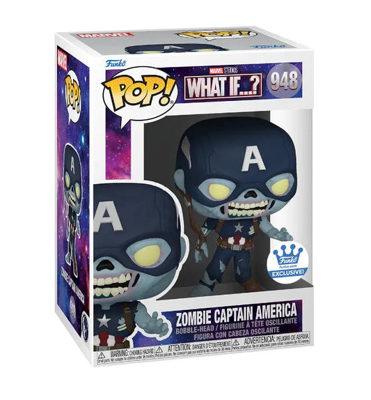 Funko POP! What If...? - #948 - Zombie captain America funko shop exclusive + PROTECTOR!