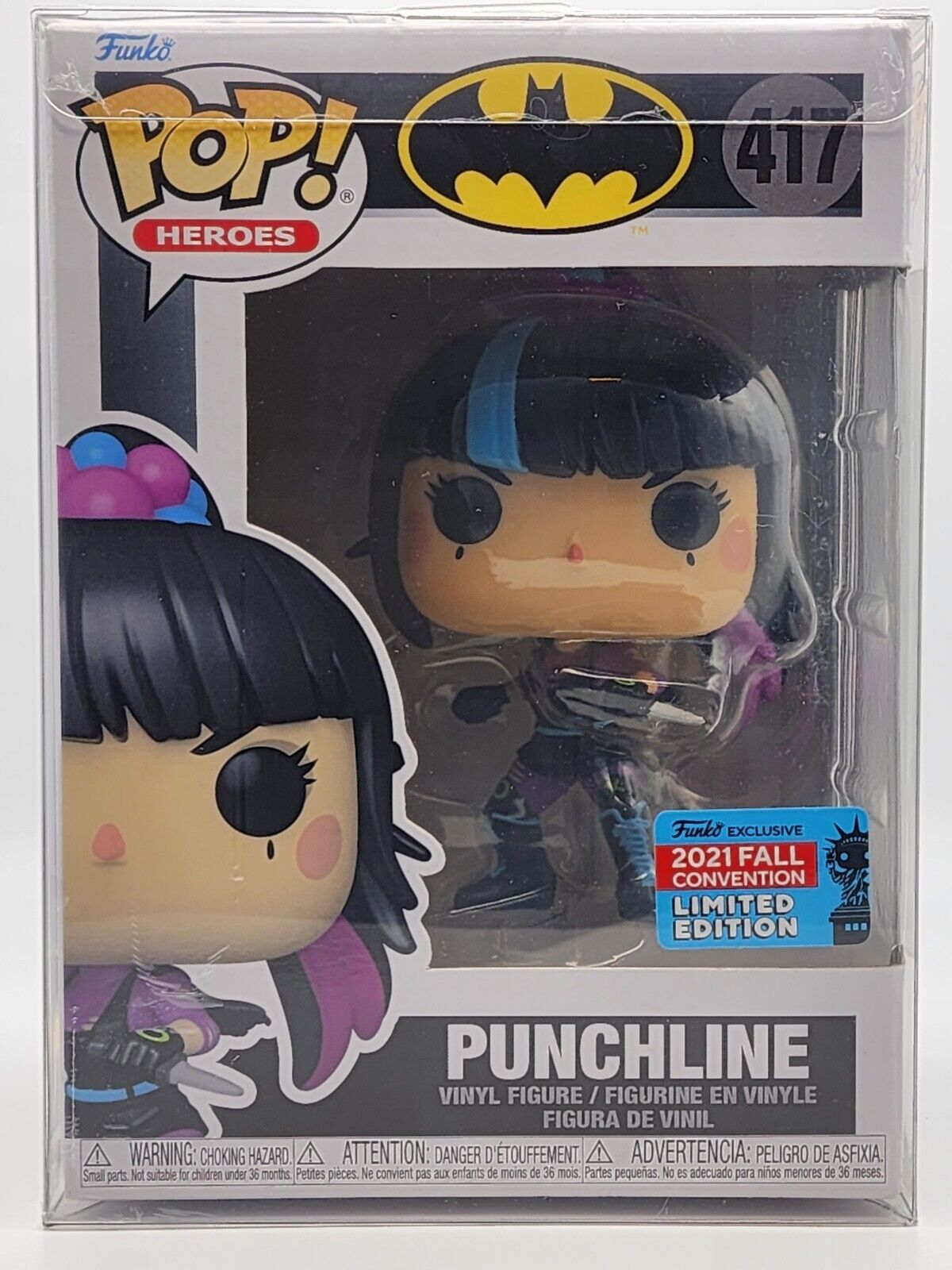 Batman Funko Pop Heroes Punchline 2021 Fall Convention Exclusive #417 DC COMICS HEROES + PoP Protector