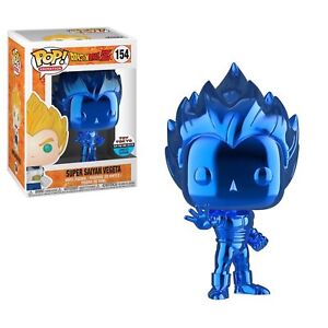 Funko POP! Dragon Ball Z #154 - Super Saiyan Vegeta Blue Chrome Toy Tokyo NEW YORK COMIC CON + PROTECTOR!