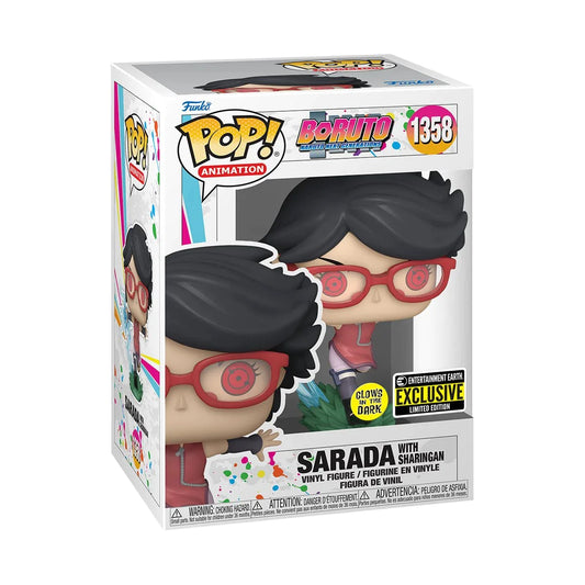 1358 Boruto Sarada with Sharingan Glow-in-the-Dark Funko Pop! Vinyl Figure - Entertainment Earth Exclusive (box damage)