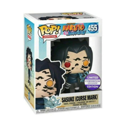 Funko POP! Animation Naruto — Sasuke (Curse Mark) Convention Exclusive 455 Figure + Pop Protector