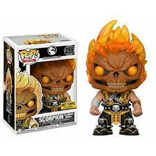 255 FUNKO POP! Scorpion #255 (Flaming Skull) MORTAL KOMBAT Hot Topic Exclusive AUTHENTIC