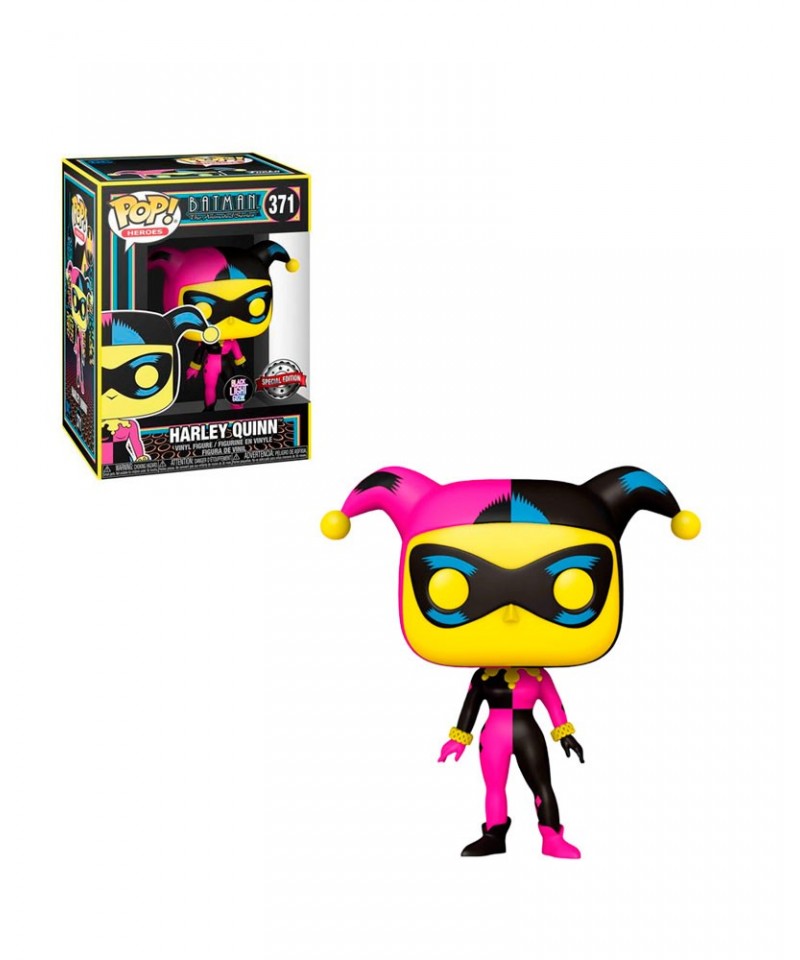 Funko POP! Batman The Animated Series Harley Quinn 371 Blacklight Glow Special Edition + PROTECTOR!