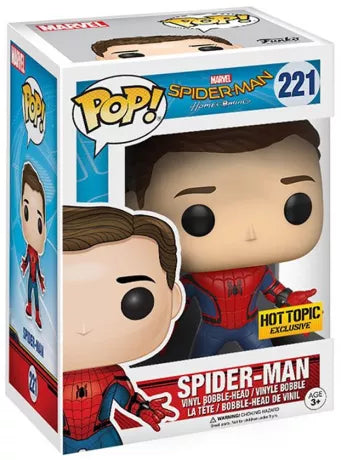 Funko Pop! Marvel Spider-Man Homecoming Unmasked Spider-Man 221 Hot Topic Exclusive (VAULTED) + Free Protector