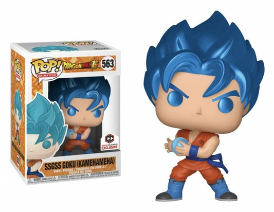 Funko Pop! Metallic SSGSS Goku Kamehameha #563 Chalice Collectibles DBZ Super + Free Protector