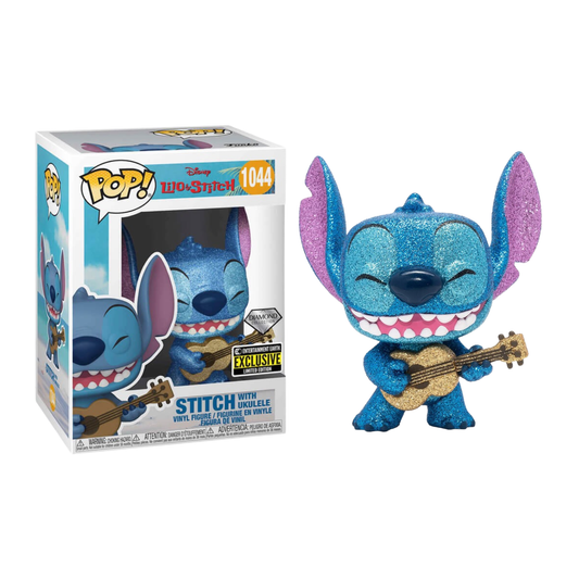 Lilo & Stitch Stitch with Ukulele Diamond Glitter Pop! Vinyl Figure - Entertainment Earth Exclusive 1044