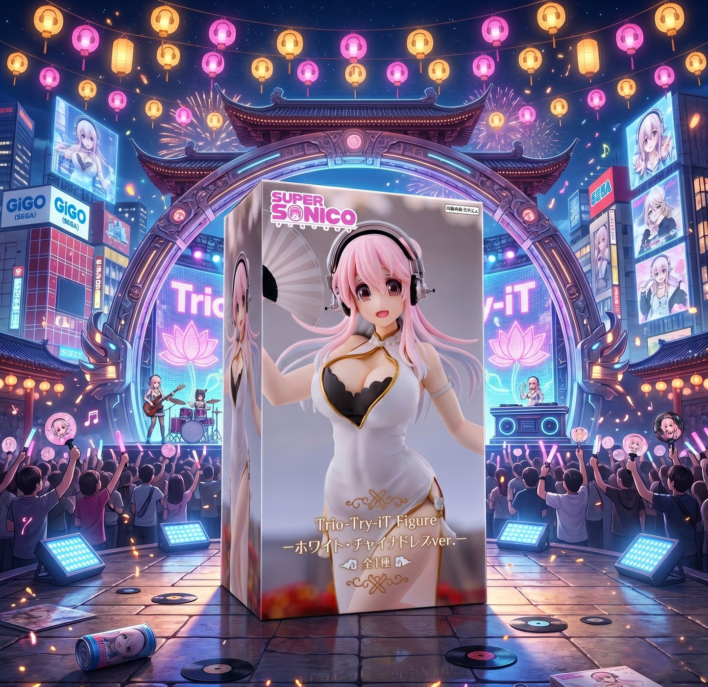 Super Sonico Trio-Try-iT Figure – White China Dress Ver. (FuRyu) - online exclusive