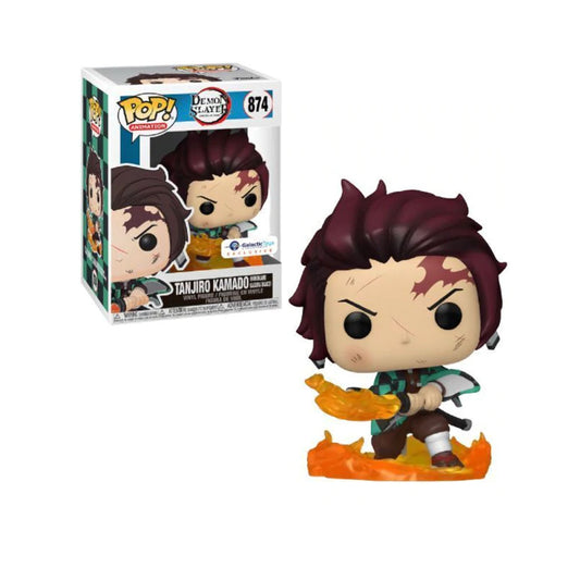 Funko POP! Animation: Demon Slayer - Tanjiro Kamado Hinokami Kagura dance galactic toys exclusive #874 + PROTECTOR!