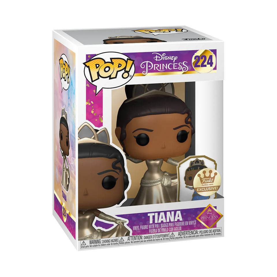 Funko Pop! Disney Princess Tiana Gold Label Funko Shop Exclusive Figure #224 + Free Protector
