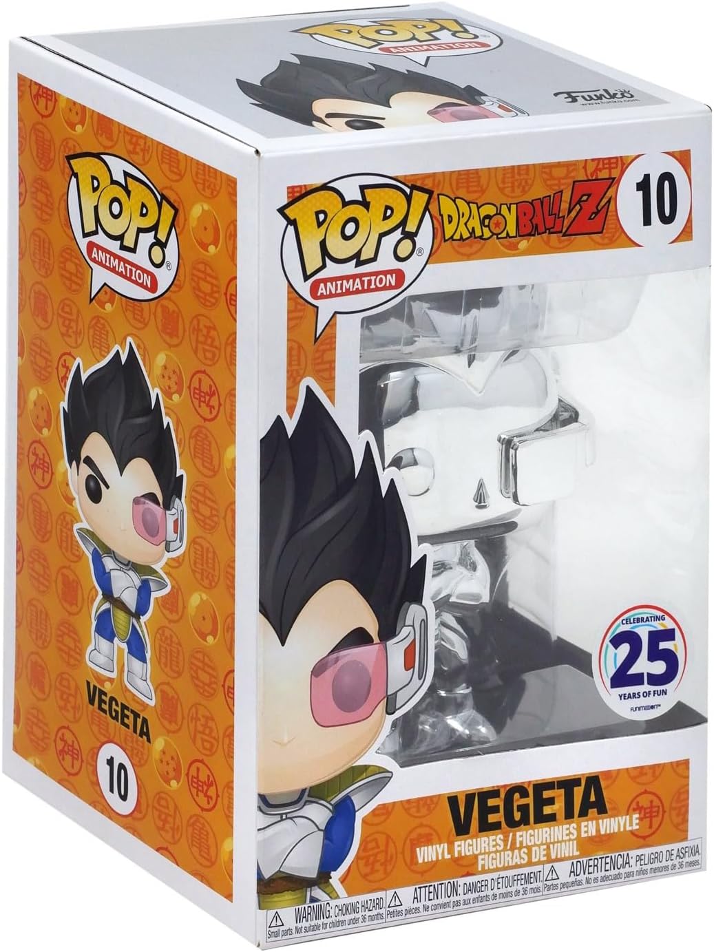 Dragon Ball Z Vegeta Silver Chrome Pop Vinyl Figure Funimation's 25th Anniversary Exclusive