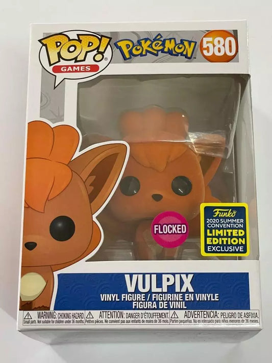 Pokemon Vulpix Flocked Pop Vinyl 580 2020 Summer Convention Exclusive Funko + PoP Protector