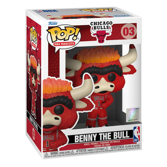 Funko POP! NBA MASCOTS - Chicago Bulls #03 - Benny The Bulls + PROTECTOR! (BOX DAMAGE)